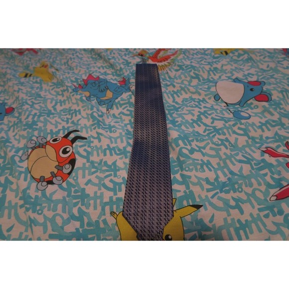 Ermenegildo Zegna Hearts Swirl Silk Tie Blue Silver TCT2019 Made in Italy Recent - Picture 4 of 5